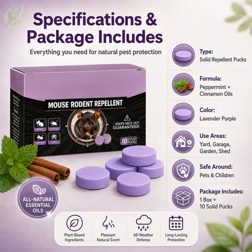 Peppermint and cinnamon pest repellent specifications