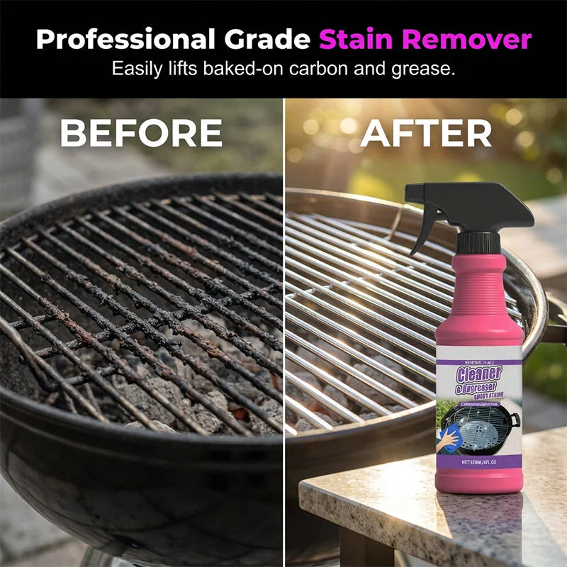 Heavy grease being removed from a grill surface
